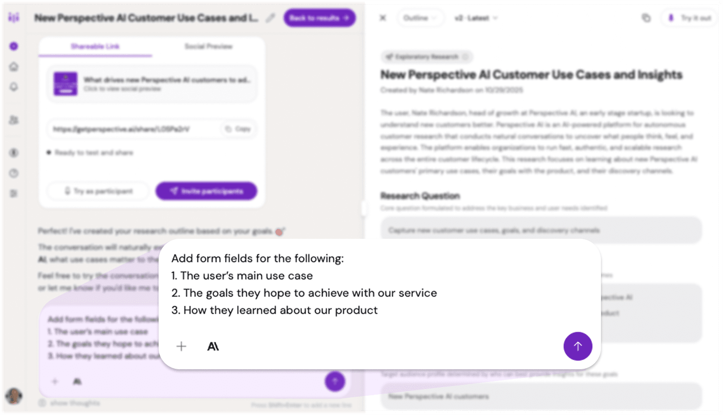 screenshot Chat interface showing form field request